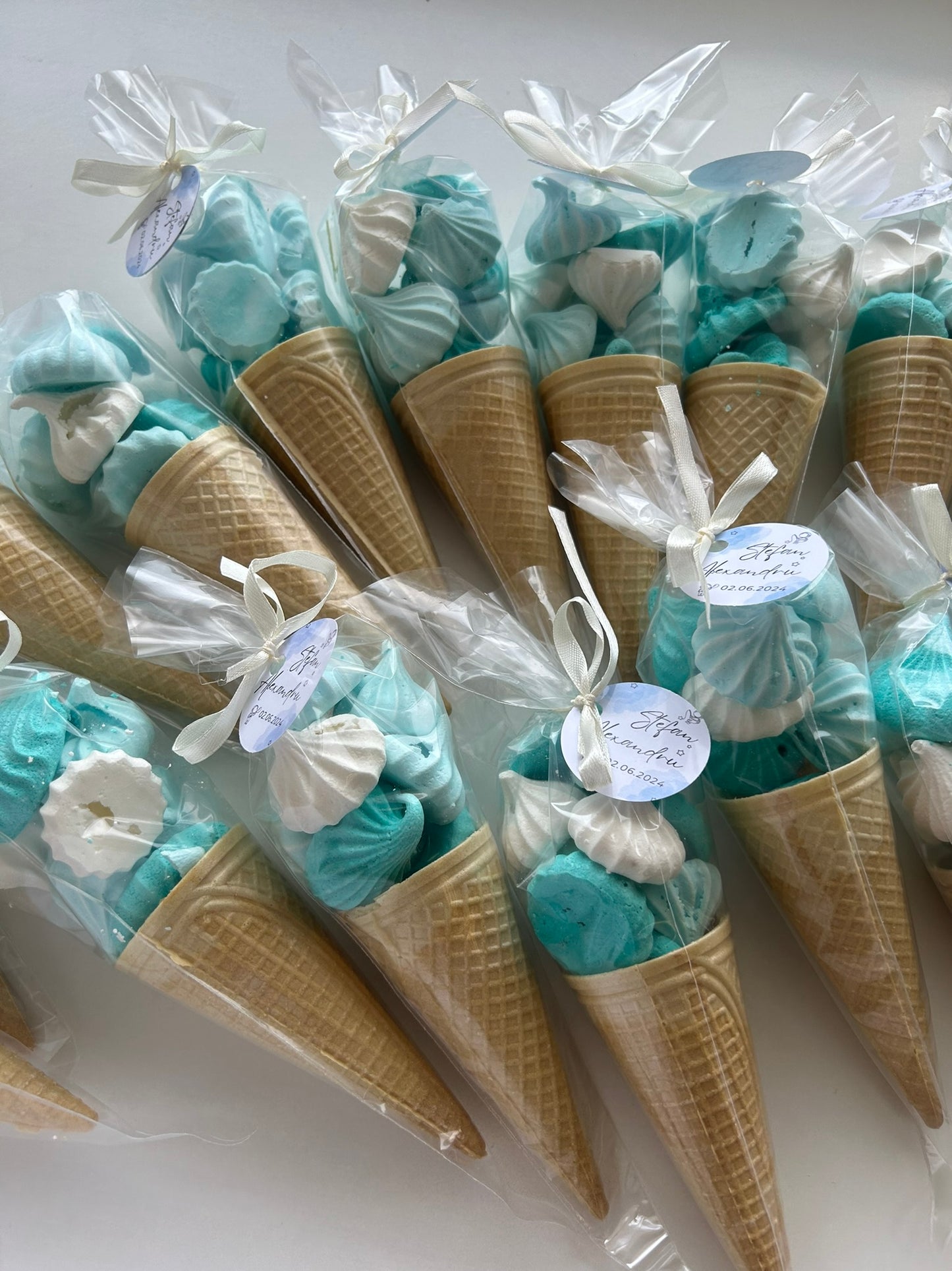 Con de înghețată cu bezele – mărturie tip înghețată 🍦✨